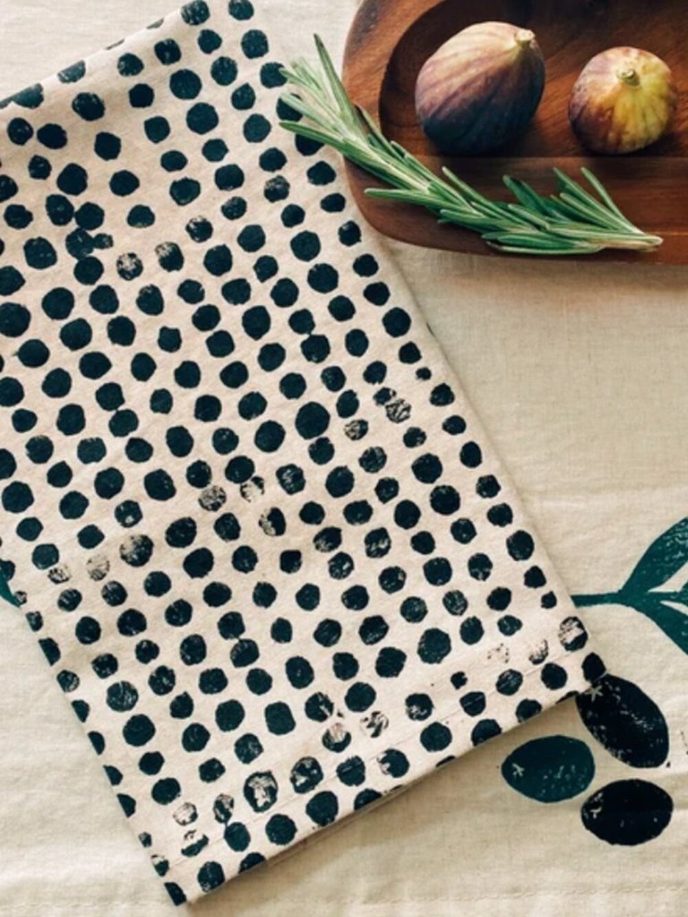 JULIE PEACH Blockprint Napkins Black and White (3 Pairs)